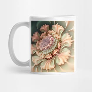 A Fractal Design in A  Flower Motif Mug